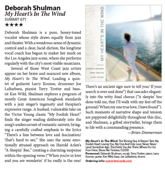 Deborah Shulman Downbeat Review May 2016